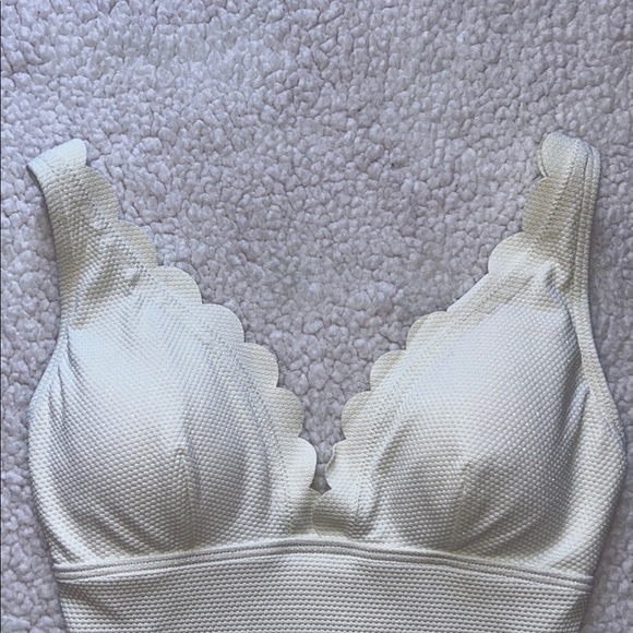 Kate Spade Cream One Piece Plunge Swimsuit - Picture 4 of 9